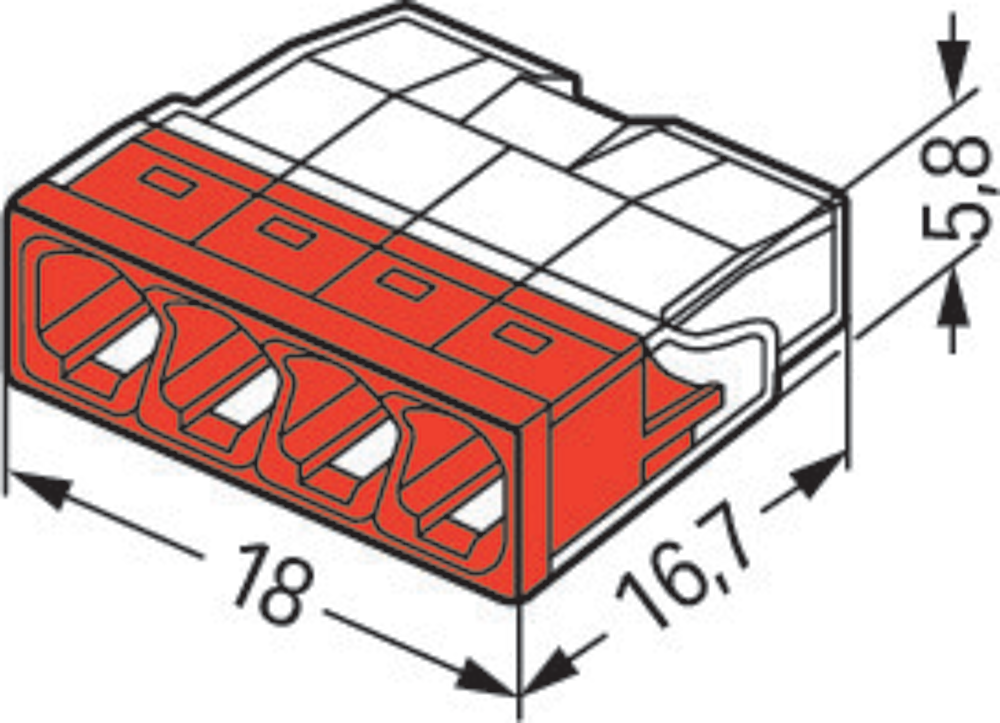 Borne WAGO 2273 - 4 x 0,5 à 2,